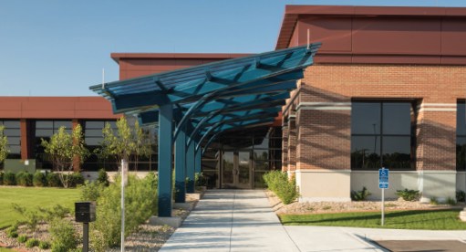 Photo showing the entrance to the Auto-Owners building