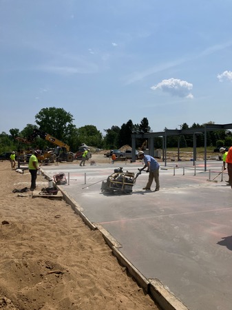 Concrete finishing for the ground slab