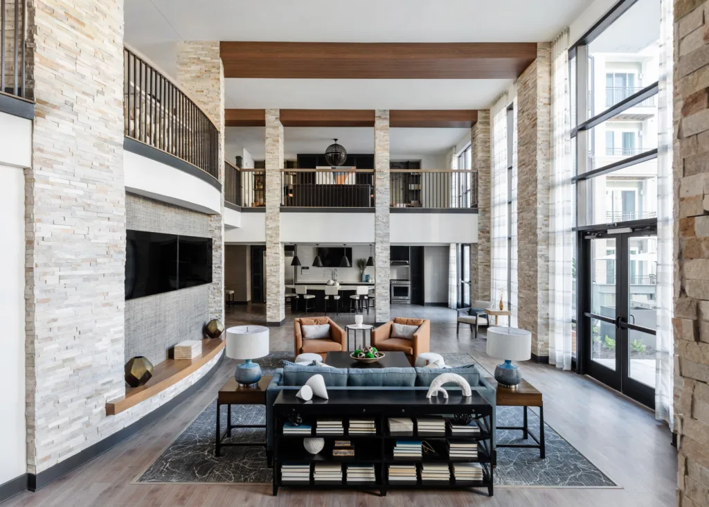 Main gathering space in the leasing office