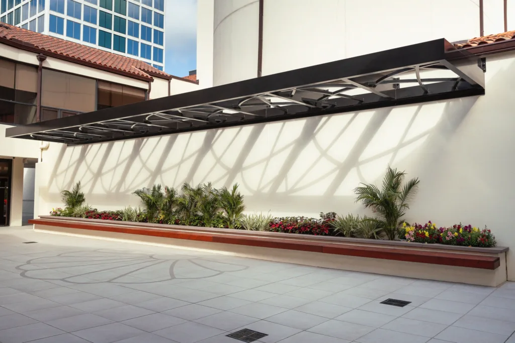Exterior courtyard of the St. James Catholic Church