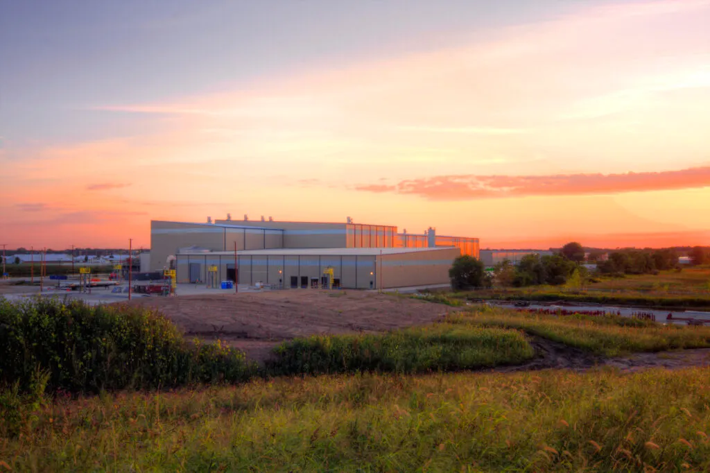 Pratt Paper Indiana exterior at sunset