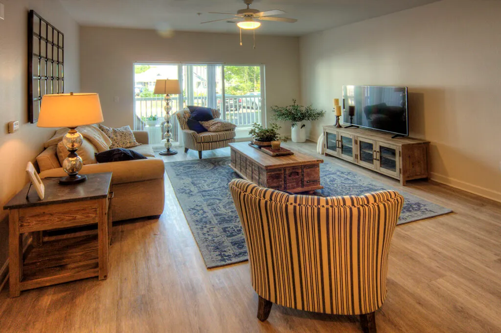 Decorated apartment living room