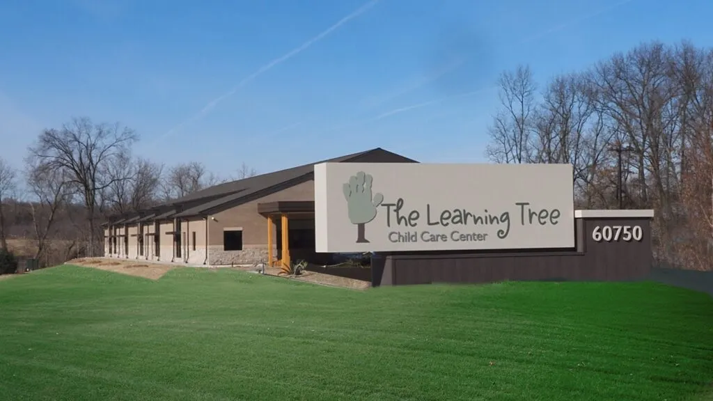 The Learning Tree Child Care Center sign
