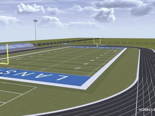 Render of football and track field project