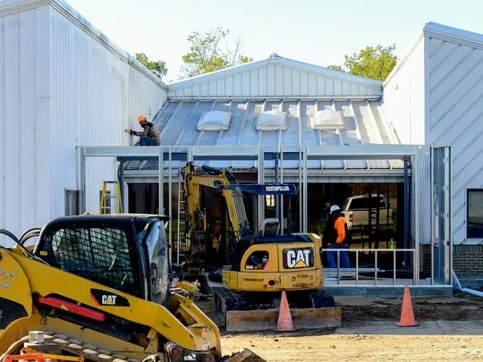Building front entrance in progress