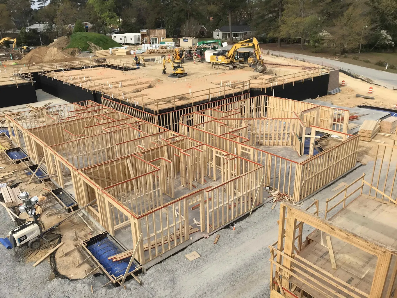 Apartment block construction in progress