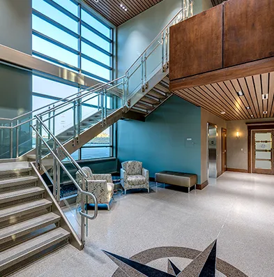 Compass Health Cancer Center stairwell