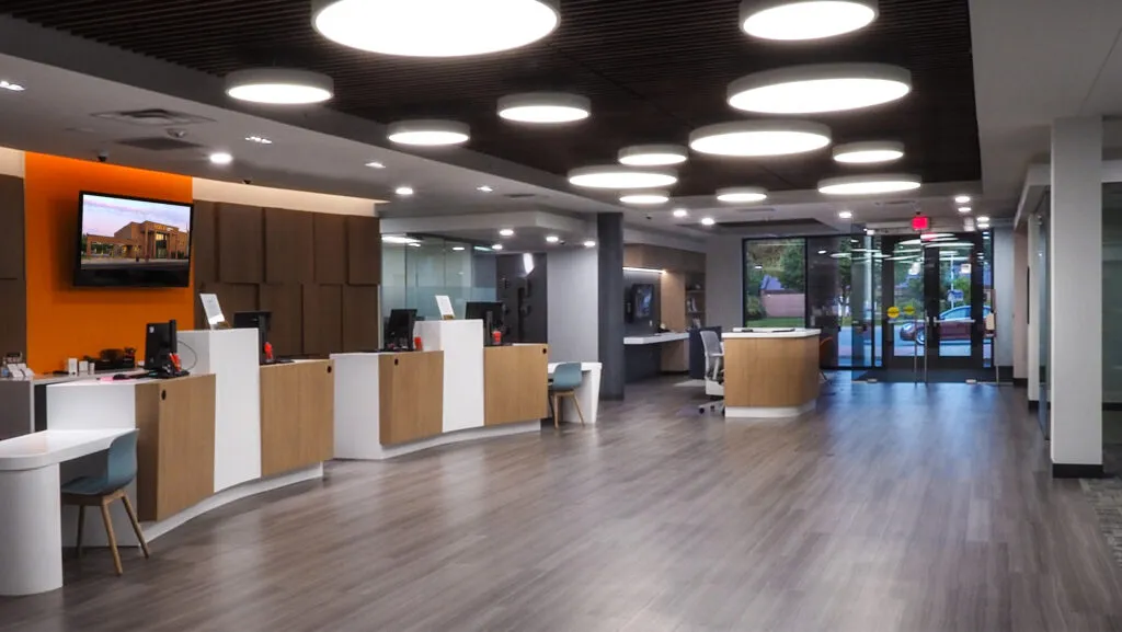 Eaton Community Bank teller counters