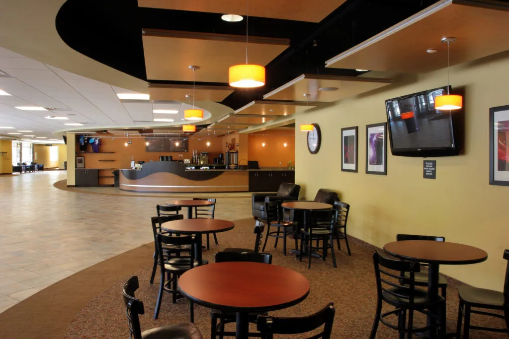 checkout and sitting area