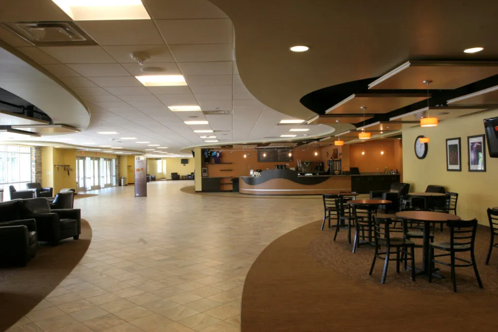 checkout and sitting area