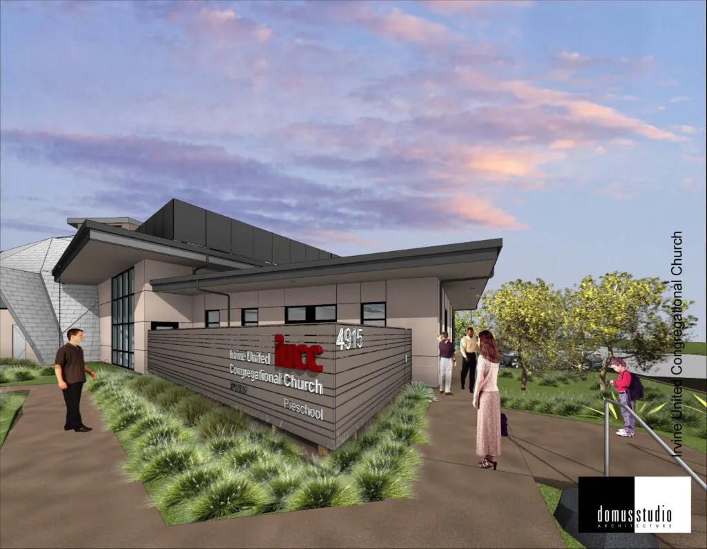 Irvine United Congregational Church front entrance render