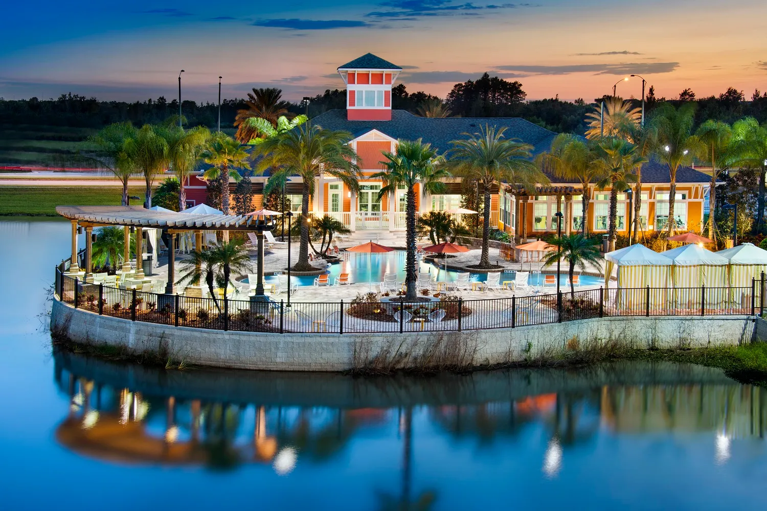 Front office exterior and pool area