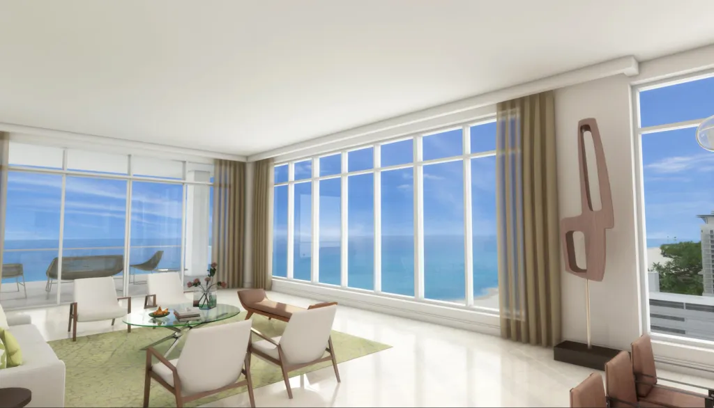 VistaBlue Singer Island living room render