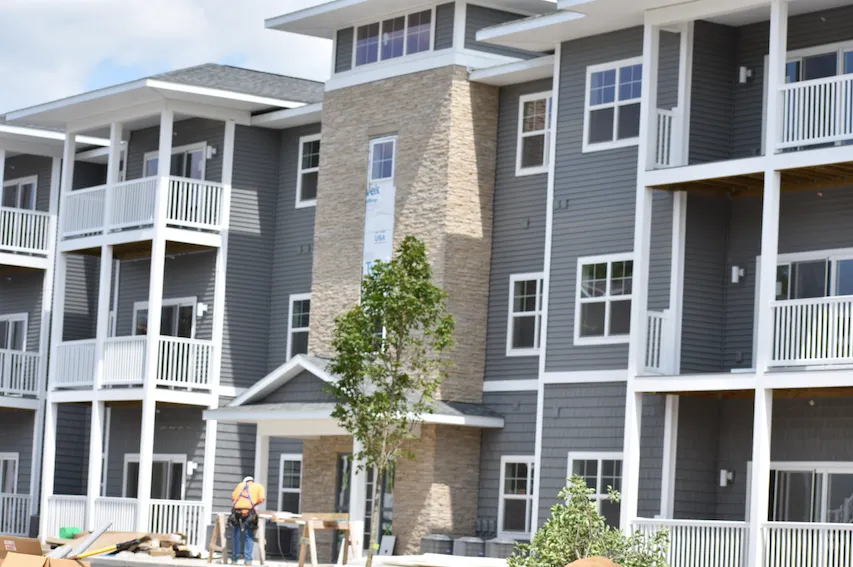 Apartment block exterior in progress