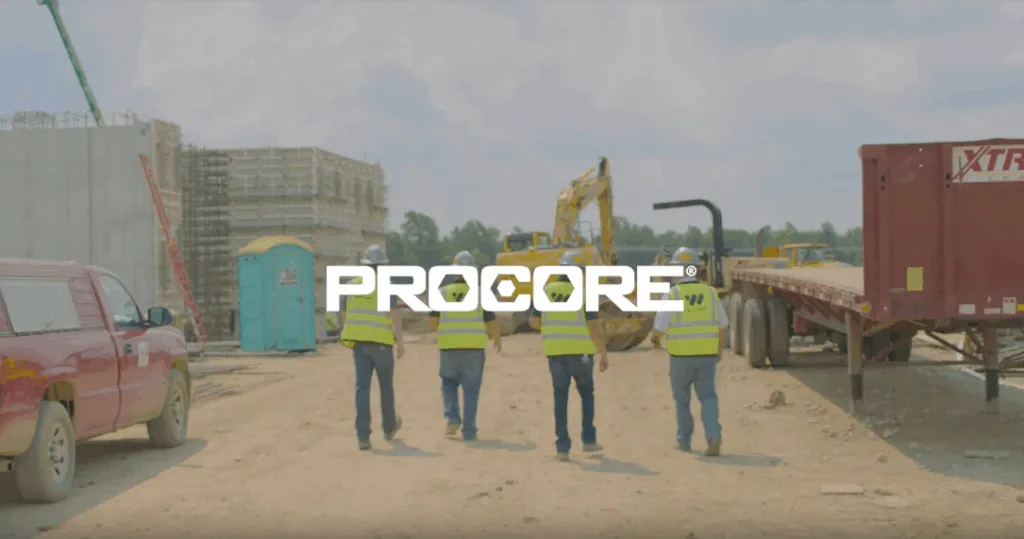 WIELAND team members on site with "PROCORE" logo superimposed overtop