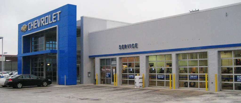 Shaheen Chevrolet exterior garage entrance
