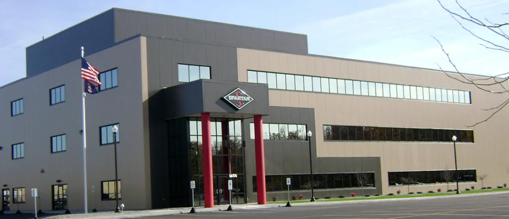 Spartan exterior front entrance