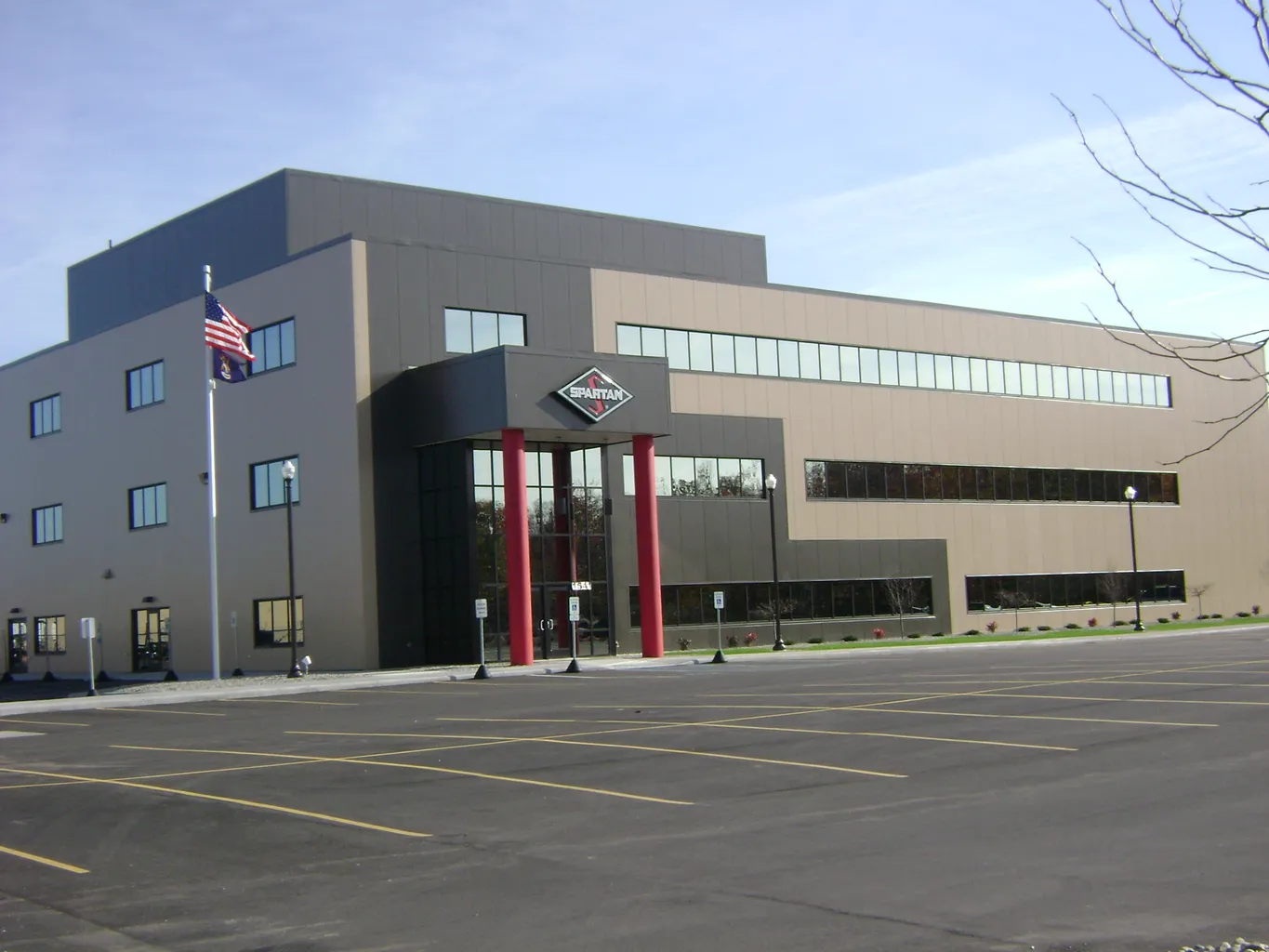 Spartan exterior front entrance