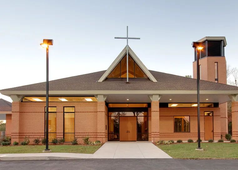 St. Pius X Roman Catholic Church exterior front entrance