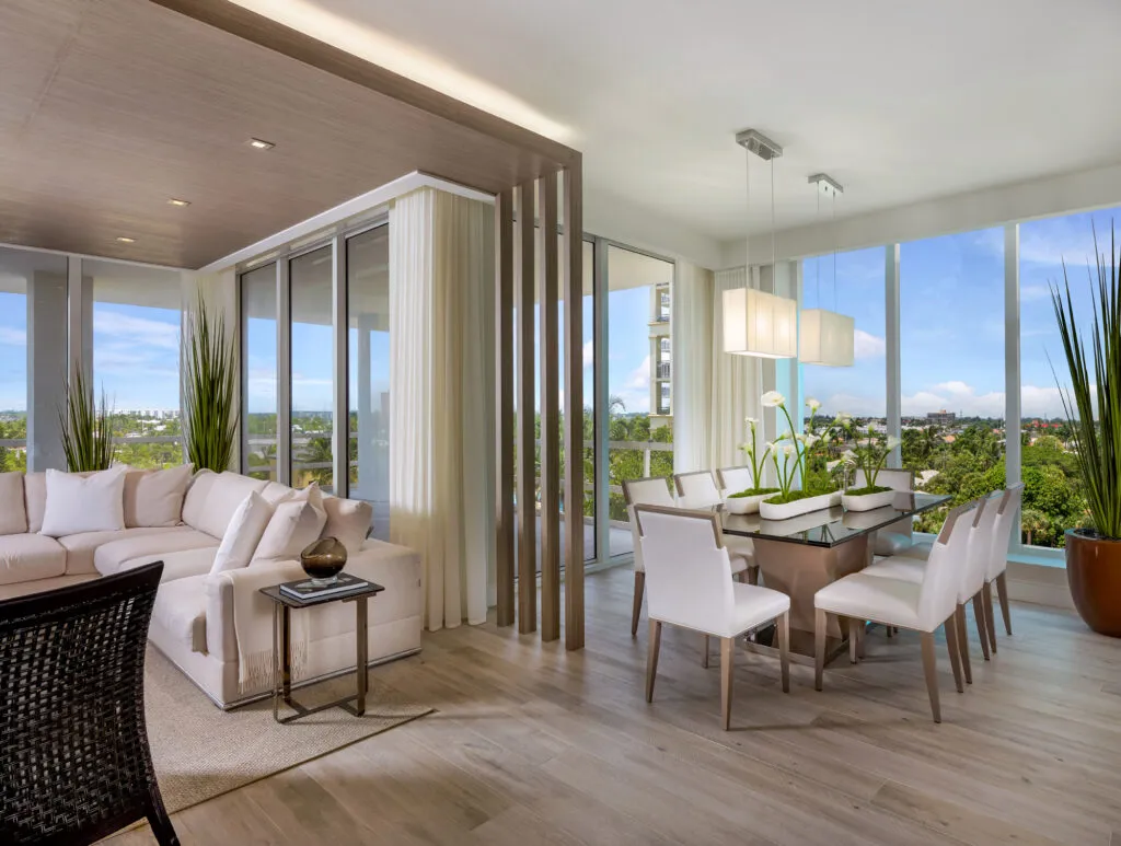 VistaBlue Singer Island living room and dining area