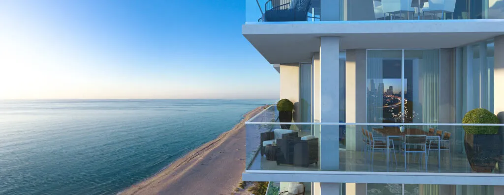 VistaBlue Singer Island patio and beach view