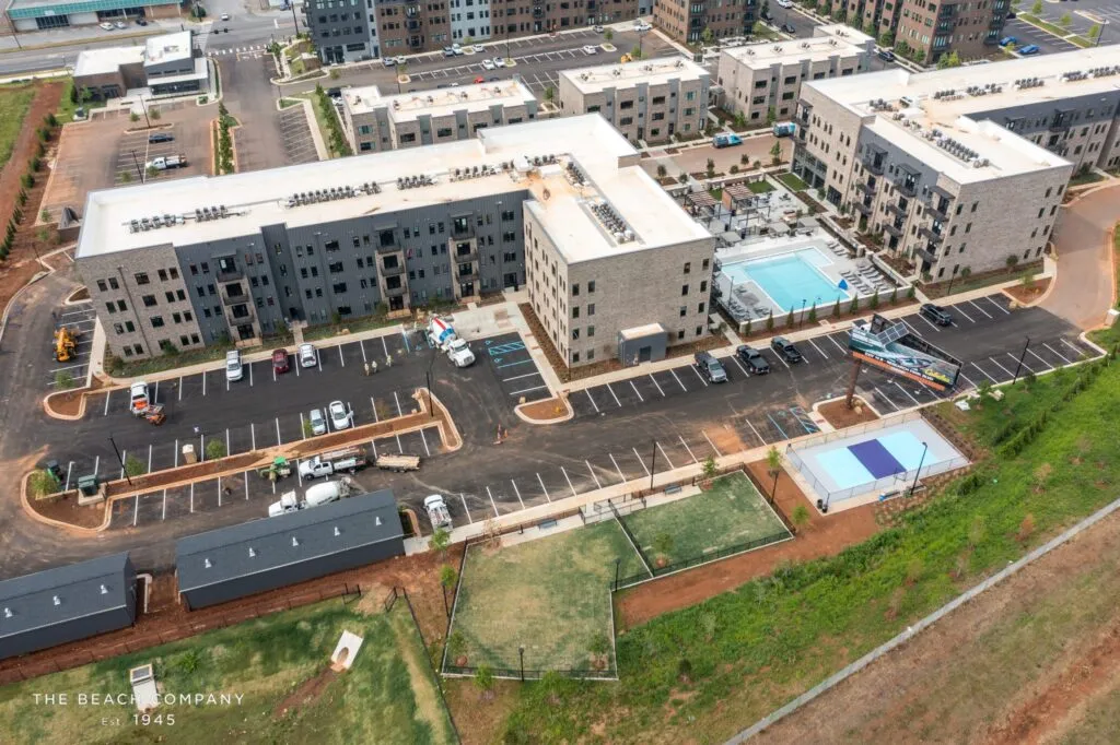The Cardinal overhead view of parking lot
