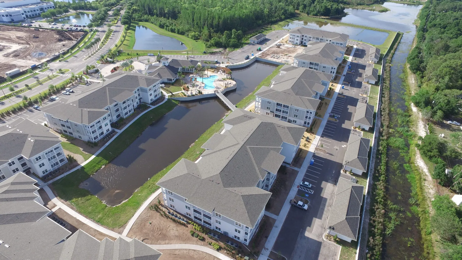 Apartment complex completed build