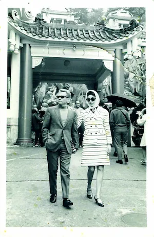 1960s: WIELAND's founder and his wife leave a shrine in Japan.