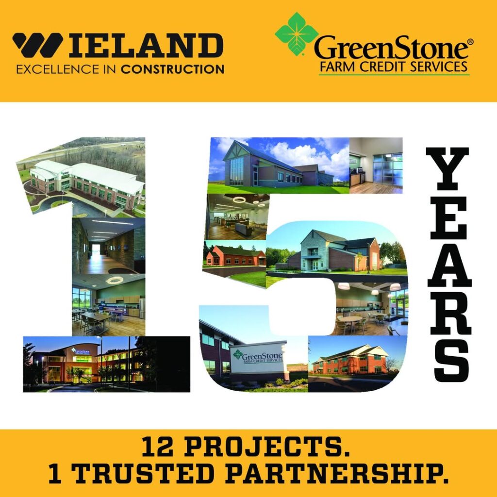 Graphic celebrating the 15 years WIELAND and GreenStone have held a relationship.