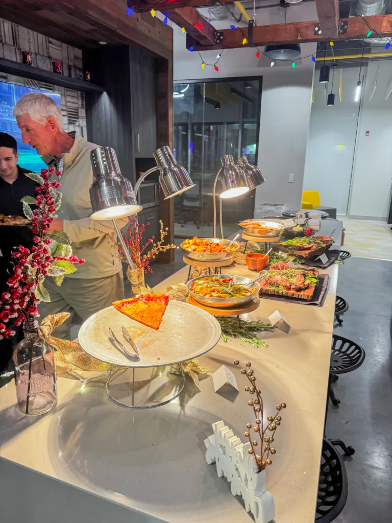 Food selection at the Florida office Christmas Party