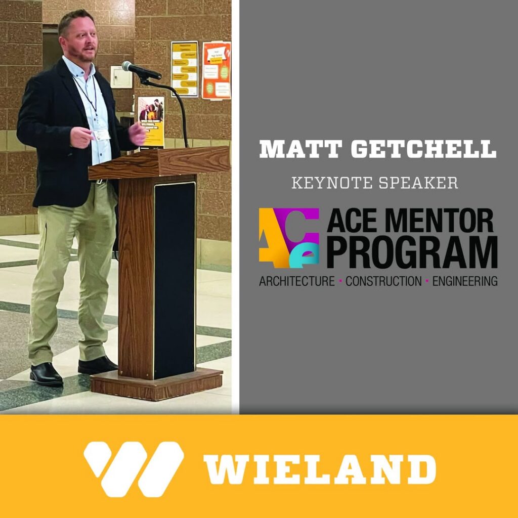 Graphic showing a man speaking at a podium