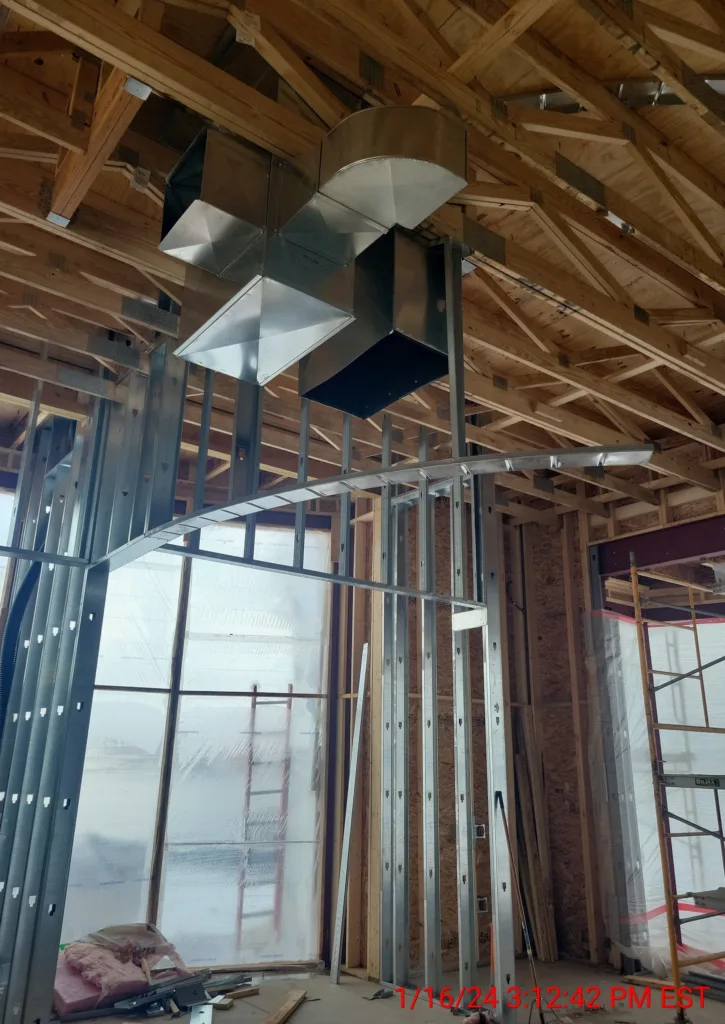 HVAC systems being installed in the future building 