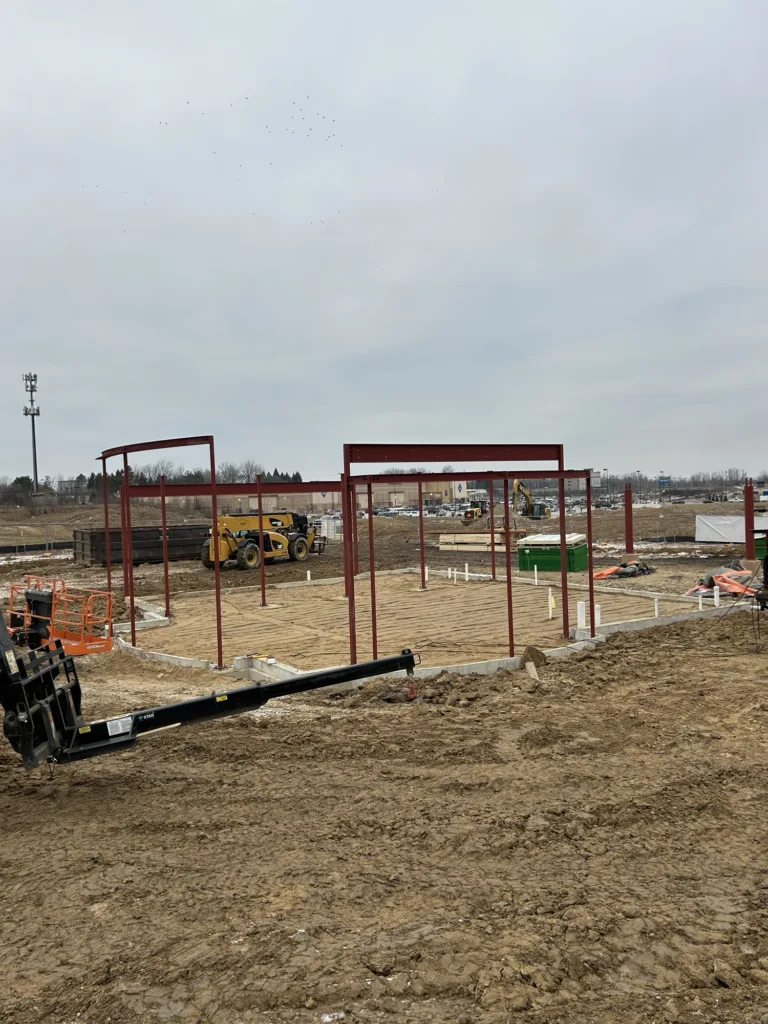 Steel erection of the future bank building 