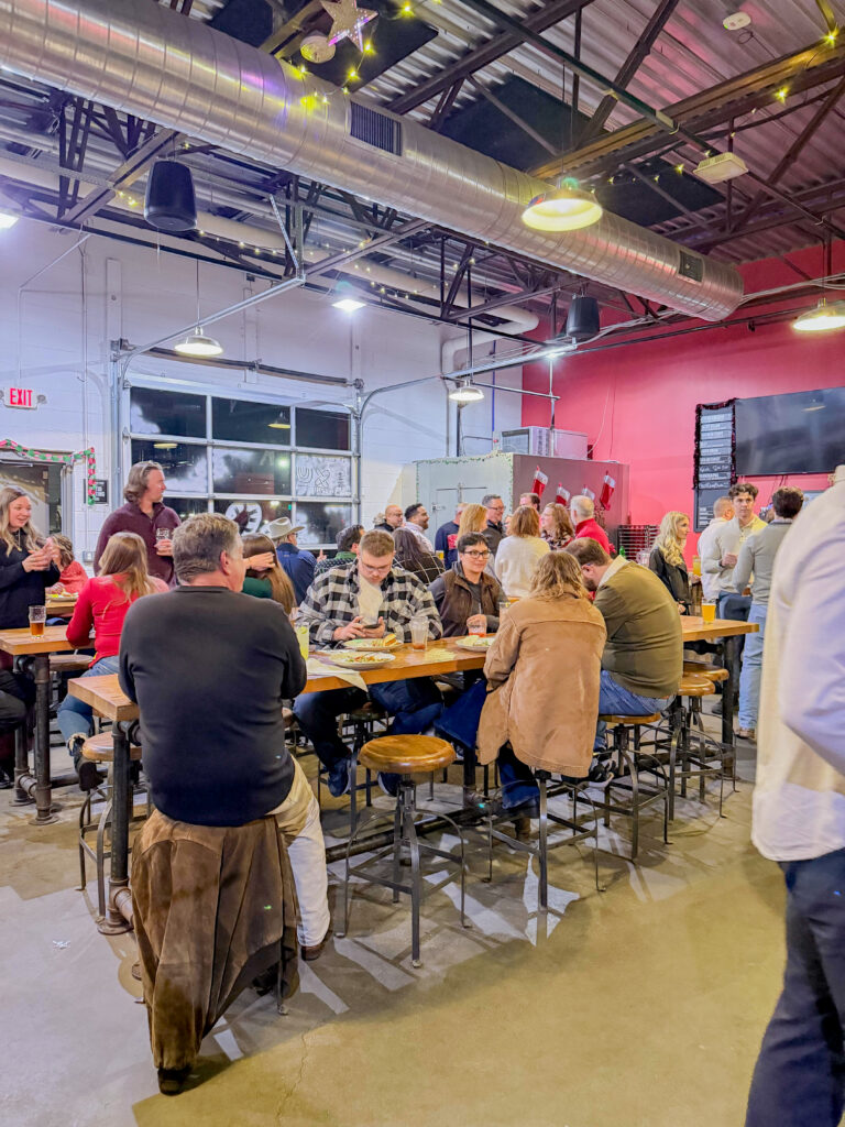 Group gathered for a Christmas party to celebrate the season!