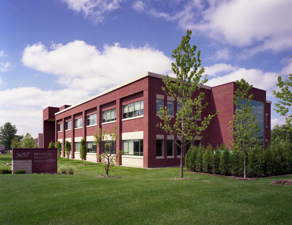 Exterior view of the Michigan Dental Association in Okemos, MI