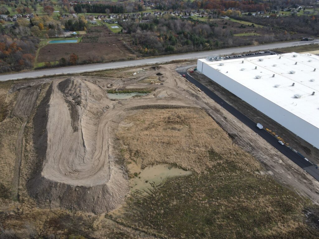 Photo showing the site work being done at the MEVS facility in St. Clair