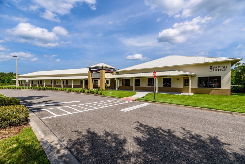 Exterior view of the Most Precious Blood Church campus