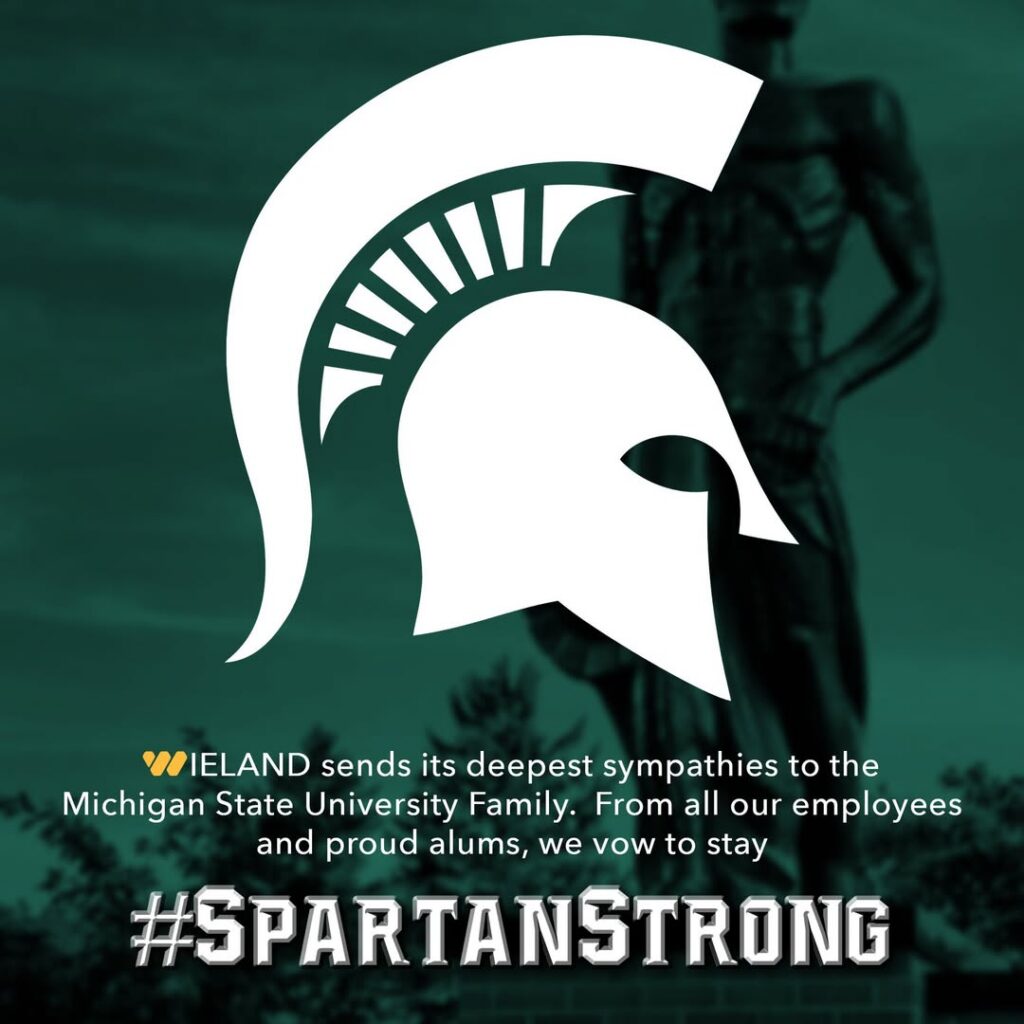 Graphic sending its condolences to MSU over the recent events