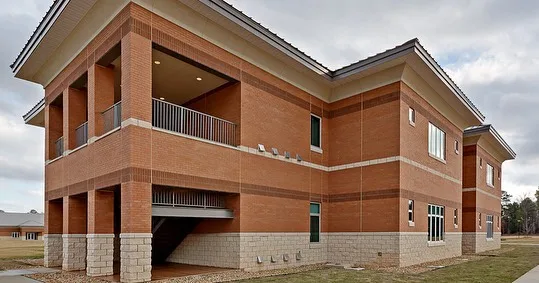 Completed dormitory building on Camp Minden campus 