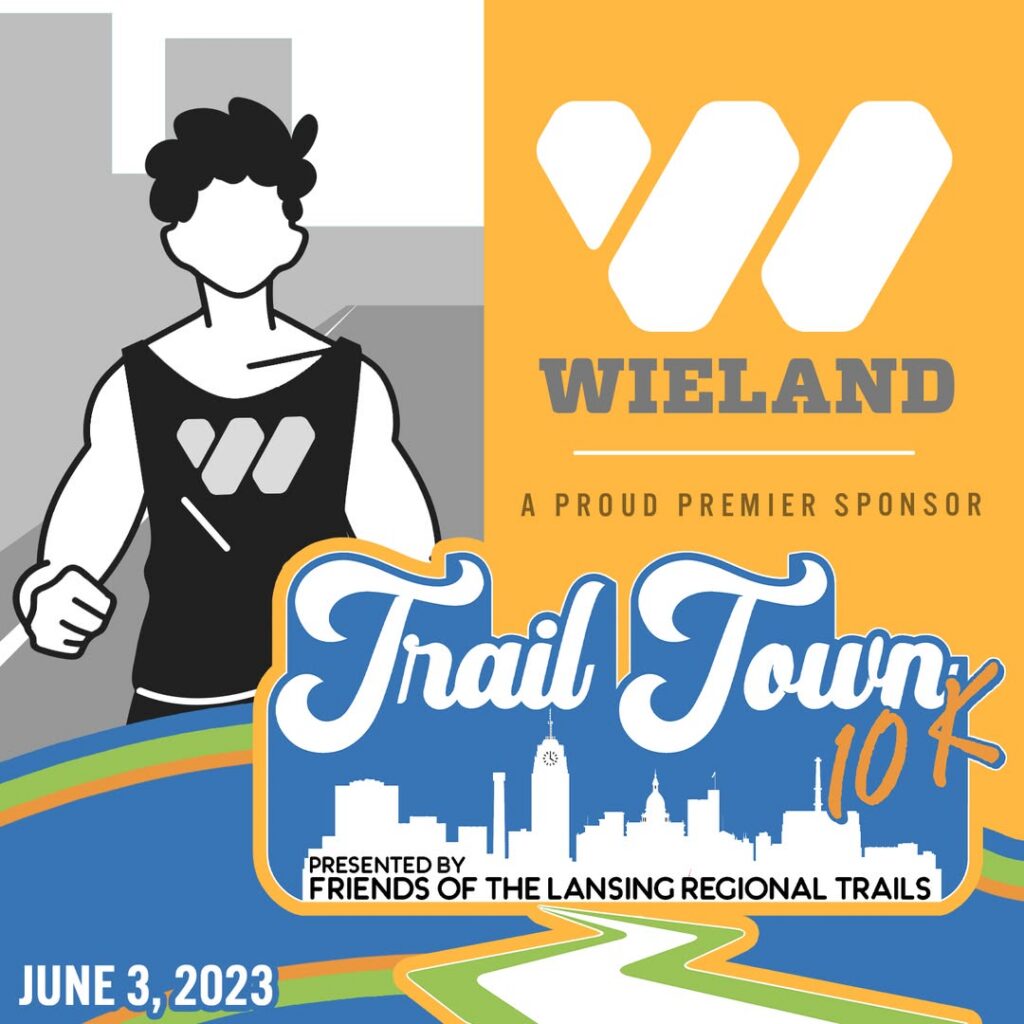 Graphic showing the date and time of the Trail Town 5/10K