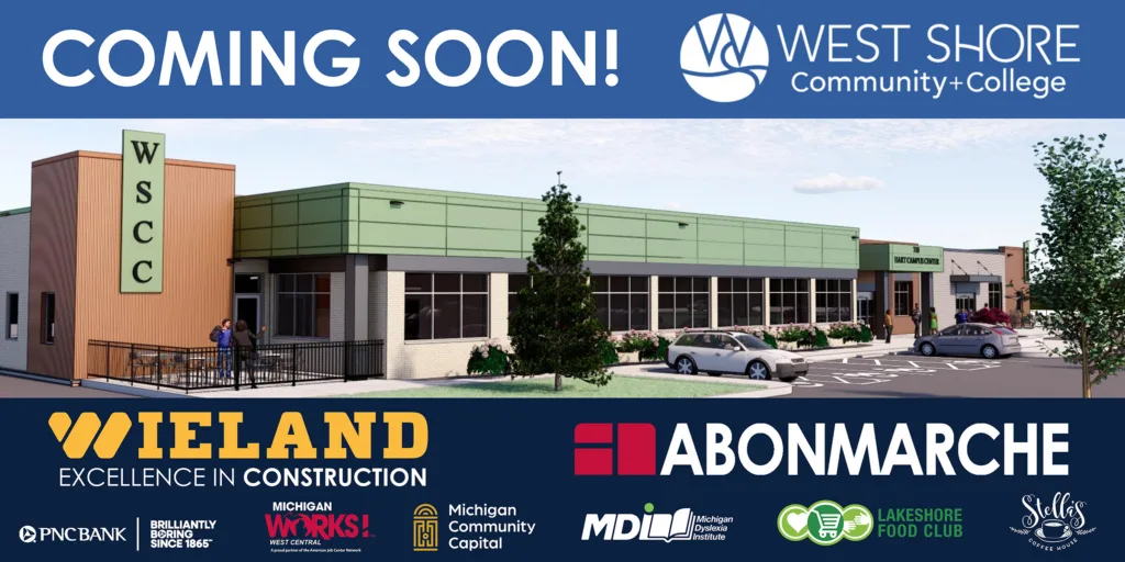 Graphic showing the work being completed by WIELAND and Abonmarche at West Shore Community College. 