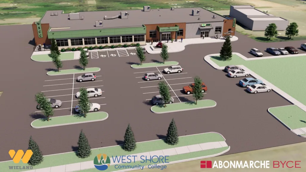 Rendering showing the soon to be completed WSCC Campus Center. 